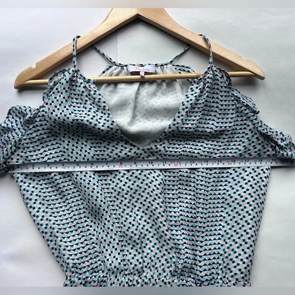 Anthropologie Parker silk ruffle print dress flowy size small high low - Picture 9 of 9